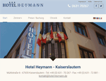 Tablet Screenshot of hotel-heymann.de
